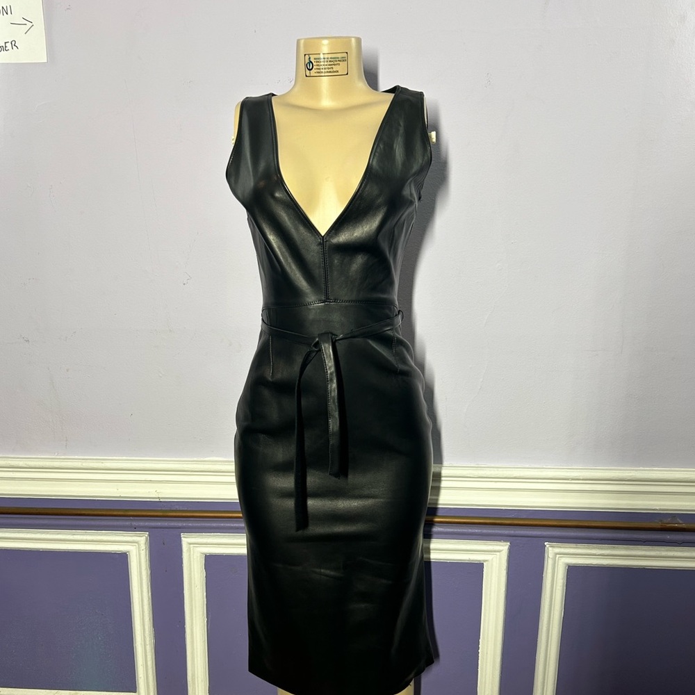 FREDERICK ANDERSEN Femininity Belted Nappa Leather Minidress